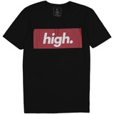 New Yorker férfi "high" feliratos fekete rövidujjú T-shirt kép