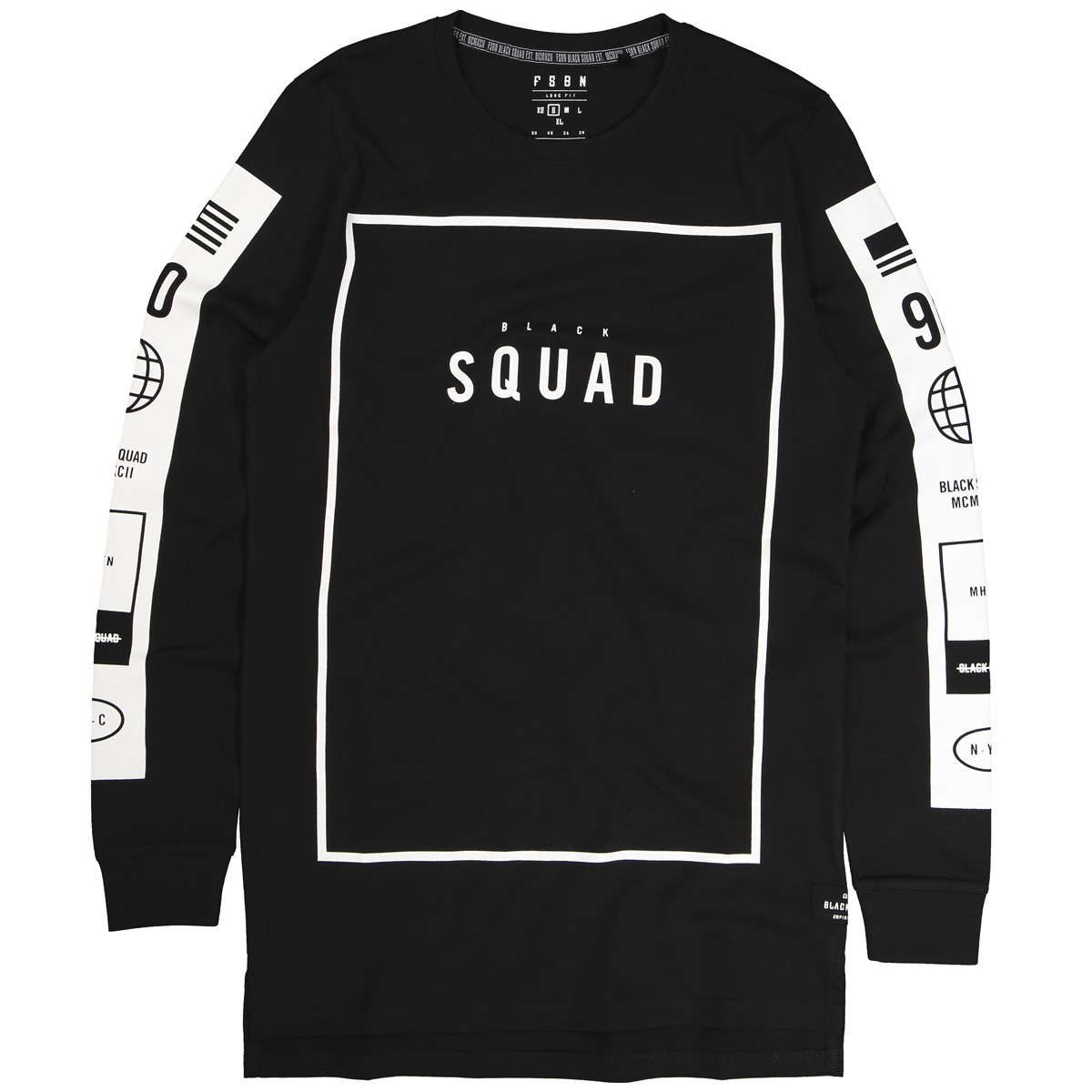 New Yorker férfi "squad" feliratos pulcsi fotója