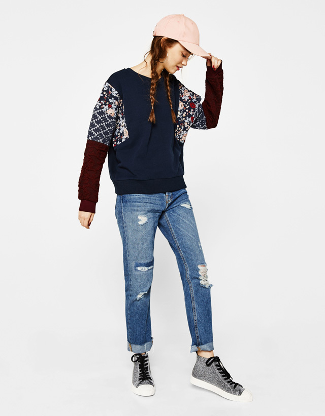 Bershka Patchwork pulóver fotója