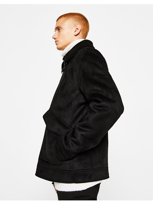 Bershka Jacket with fleece collar