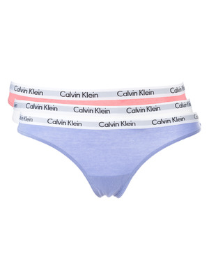 Calvin Klein 3 db-os Bugyi szett S, Kék Rózsaszín Fehér