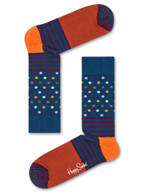 Happy Socks Stripe Dot Zokni 41-46, Kék Zöld