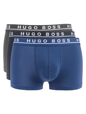 Hugo Boss 3 db-os Boxeralsó szett S, Fekete Kék Szürke