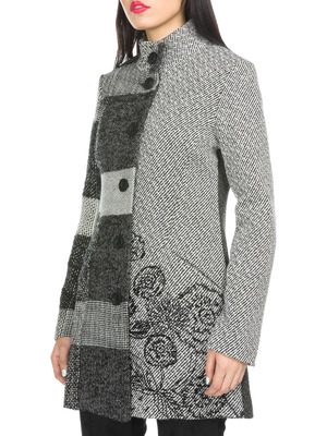 Desigual Unale Kabát 38, Fekete Fehér