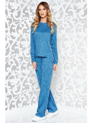 Kék StarShinerS casual női kosztüm kötött anyag bő szabás zsebekkel << lejárt 675370