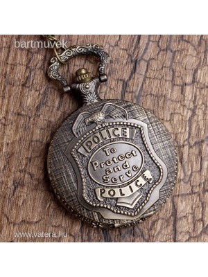 Rendőrség - police mintás zsebóra - vadi új - bronz színű << lejárt 90674