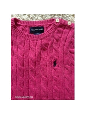 Ralph Lauren gyönyörű rózsaszín, hosszított fazonú,öves, rövid ujjú kislány pulóver << lejárt 951045