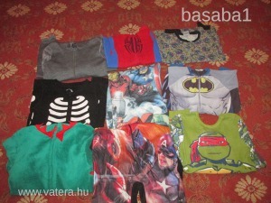 9 db-os pizsama-szabadidő overáll csomag Batman,Vasember,Tini Ninja,Pókember,H&M 8-10  << lejárt 6074812 21 fotója