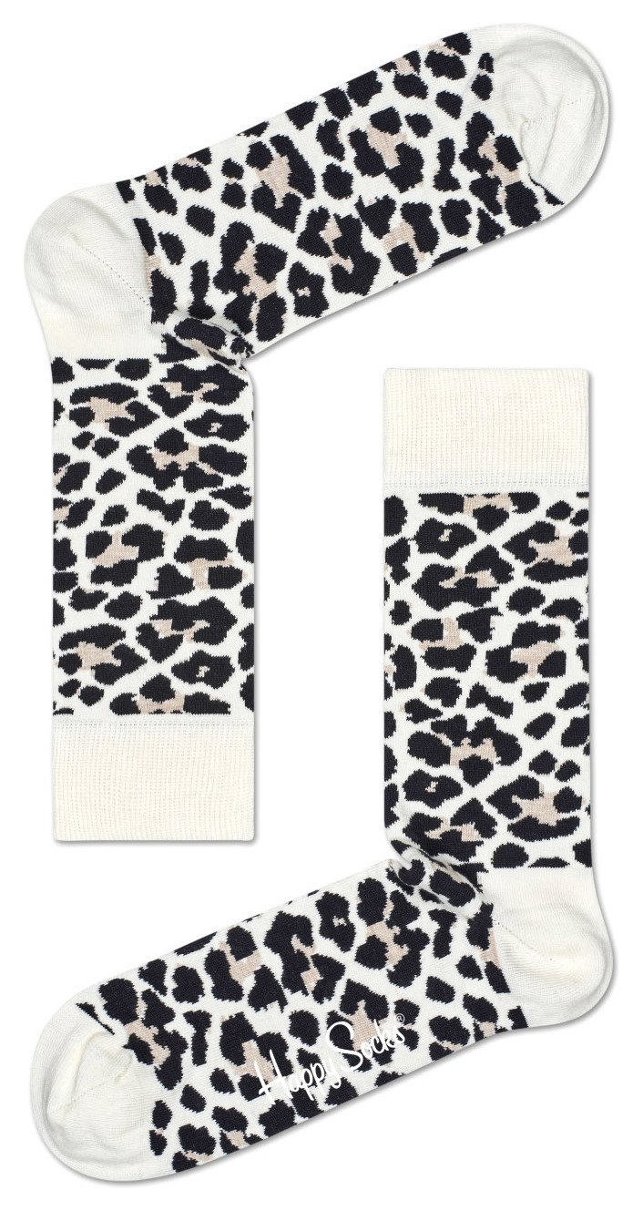 Happy Socks Leopard Zokni 36-40, Fekete Fehér fotója