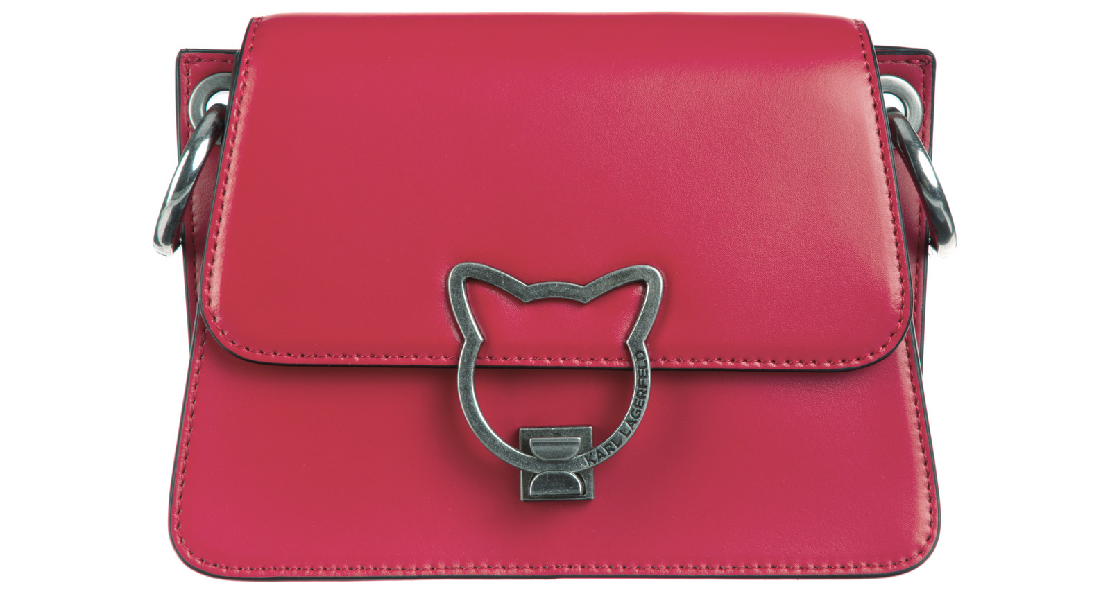 Karl Lagerfeld Kat Lock Crossbody táska UNI, Piros Rózsaszín fotója