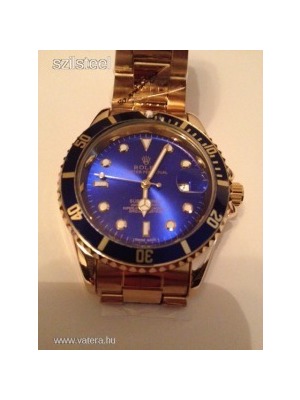 Rolex Submariner arany szíjas replika óra, kék számlappal - ÚJ!! Készletről, azonnal << lejárt 689995