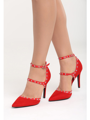 Antoniya piros tűsarkú cipő