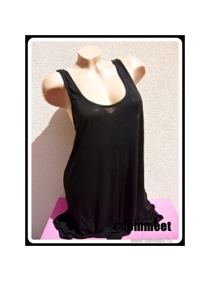 New Look fekete, hátul hosszított fazonú, viszkóz ruha (L-XL) << lejárt 314192