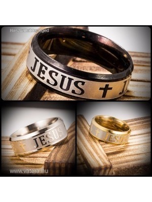 Jesus Jézus feliratú gyűrű arany ezüst fekete szín << lejárt 843749