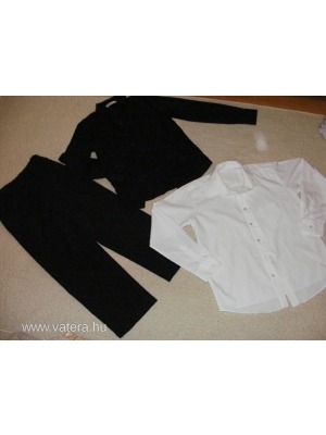 Fiú alkalmi ruhacsomag fehér ing , fekete nadrág 8-10évesre+fekete H&M-es ing << lejárt 95530