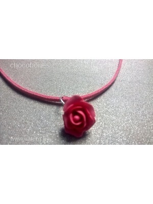 egyedi kézzel készült ékszerek kézműves ékszer rózsaszín rózsa rózsás nyaklánc << lejárt 986306