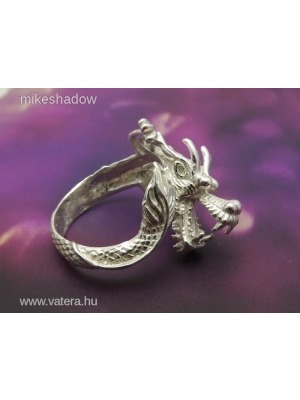 Sárkányos ezüst gyűrű, sárkány gyűrű, dragon Minden méretben! << lejárt 730112