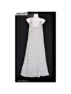 Romacci fehér pöttyös nyári MAXI ruha 2-3XL-es << lejárt 961853