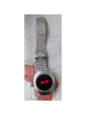 Vintage férfi működő ezüst színű MBO Timetron piros LED óra 1970 fém csatos - FoxPost 500! << lejárt 786680