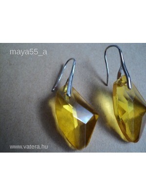 maya55_a Sok oldalú elegáns, sárga,zöld,bordó, róza szin, fehér, átlátszó kék kristály kő.fülbevaló << lejárt 112662