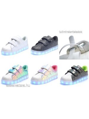 gyerek világító talpú led cipő,adidas stílus,fiú,lány << lejárt 309706