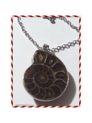 Gyönyörű ezüst különlegesen egyedi ammonitesz medálos nyakék nyaklánc << lejárt 240237