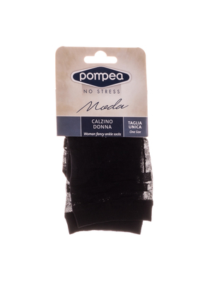 Pompea fekete minta négyzetekkel női rövid harisnya zokni << lejárt 112880