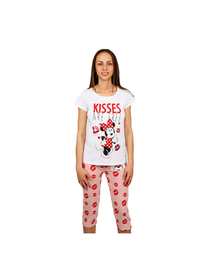Minnie Mouse Kisses are Free fehér rózsaszínnel női pizsama << lejárt 670144