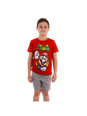 Super Mario fiú pizsama piros pólóval és szürke nadrággal << lejárt 360413