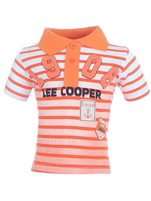 Lee Cooper - East London Original narancssárga fehér csíkkal rövid ujjús póló << lejárt 752707