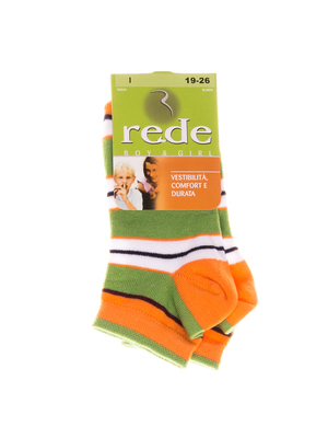 Rede Stripes zöld narancssárgával fiú zokni - 19-26 << lejárt 840169
