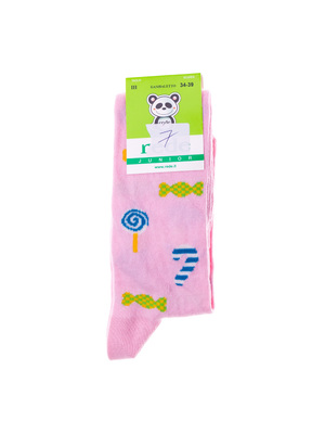 Rede Junior rózsaszín cukor nyomtatással lány hosszú zokni << lejárt 87590