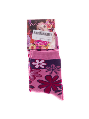 Gladys rózsaszín virágos nyomtatással rövid női zokni << lejárt 879335