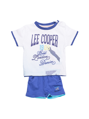Lee Cooper - East London Denim fehér kékkel rövid ujjús baba öltözék << lejárt 711299