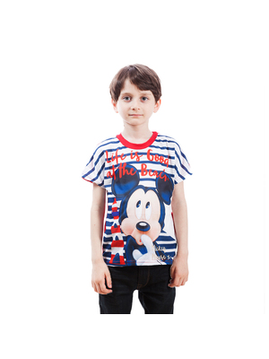 Mickey Mouse Life is good fehér pirossal rövid ujjú fiú póló << lejárt 540696