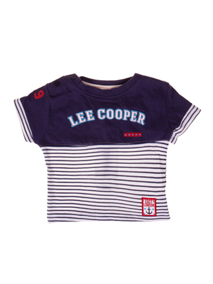 Lee Cooper - East London navy fehér csíkkal rövid ujjú póló gyerekeknek << lejárt 688228