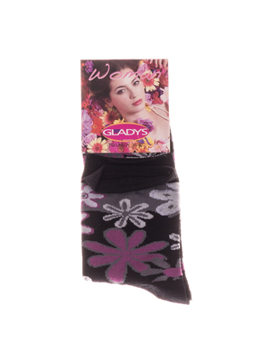 Gladys fekete virágos nyomtatással rövid női zokni << lejárt 445937