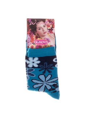 Gladys kék virágos nyomtatással rövid női zokni << lejárt 200521