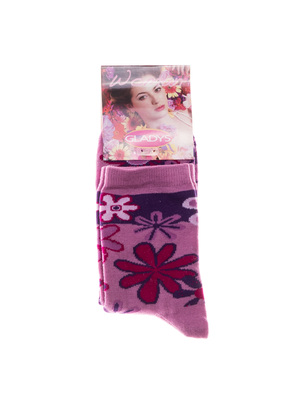 Gladys lila virágos nyomtatással rövid női zokni << lejárt 499203