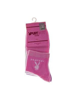 Playboy lila, fehér és rózsaszín 3 pár női zokni szett