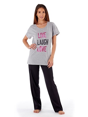 Laugh Grey - női pamut pizsama << lejárt 785195