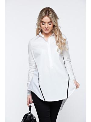 Fehér LaDonna hétköznapi bő szabás pamutból készült női ing << lejárt 784928