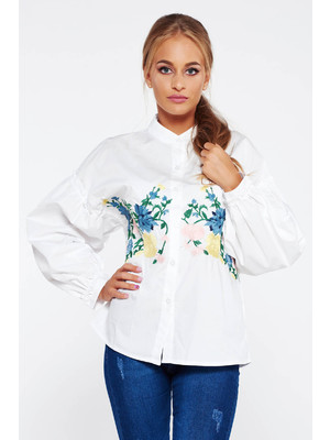 Fehér női ing casual pamutból készült hímzett << lejárt 976536