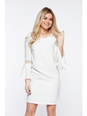 Fehér StarShinerS ruha elegáns rugalmatlan szövet belső béléssel bő szabású
