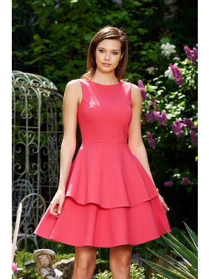 Pink StarShinerS elegáns harang ruha enyhén elasztikus szövet fodros << lejárt 236415