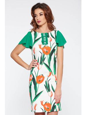 Zöld LaDonna elegáns ruha rugalmas pamut virágmintás díszítéssel << lejárt 402985