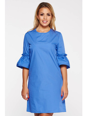 Kék StarShinerS casual bő szabású ruha rövid nem elasztikus pamut << lejárt 152228