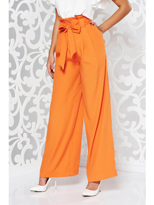Narancs elegáns magas derekú bővülő nadrág enyhén elasztikus szövet övvel ellátva << lejárt 381004