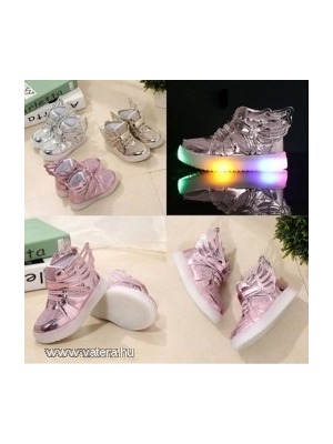 1pár LED Gyermek cipő LED Fényes Éjszakai világító cipő Gyermek cipő Sport cipő lélegző cipő << lejárt 716708