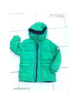 H&M zöld téli kabát 134-es << lejárt 909654